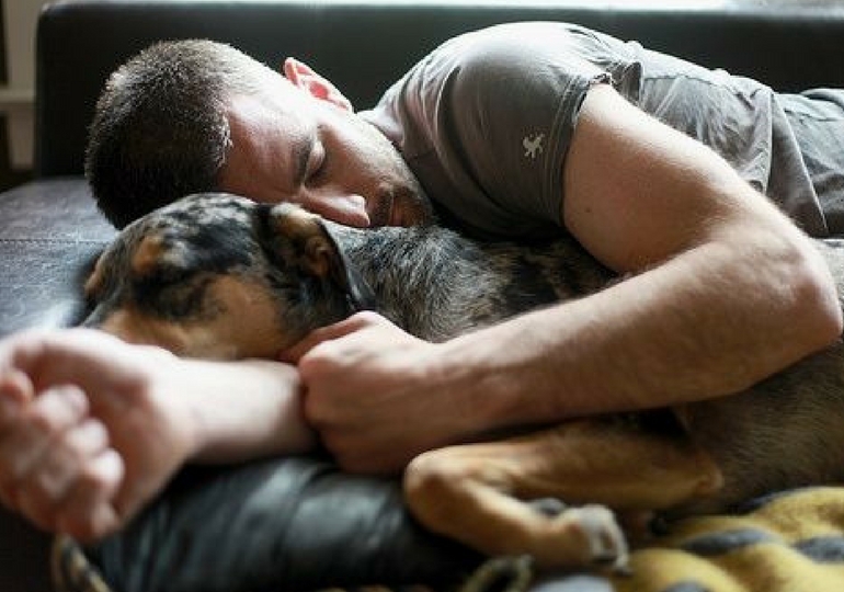 cuddling dogs health